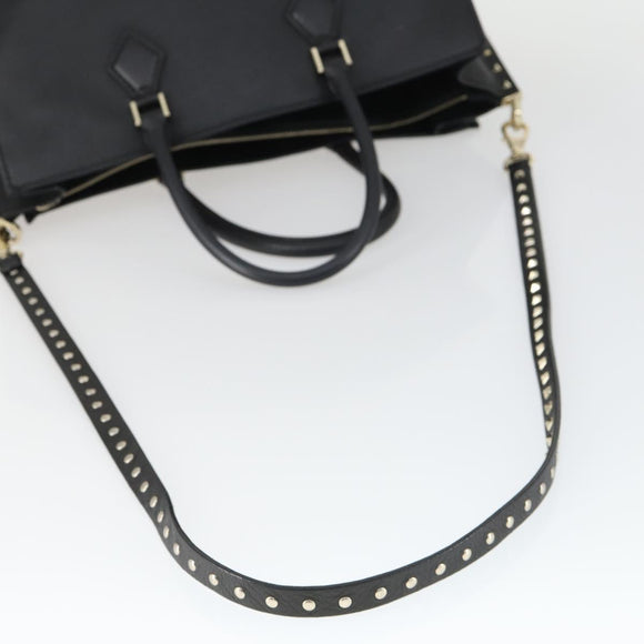 VALENTINO Handtasche Leder 2-Wege Schwarz Gold Authentisch BA10227