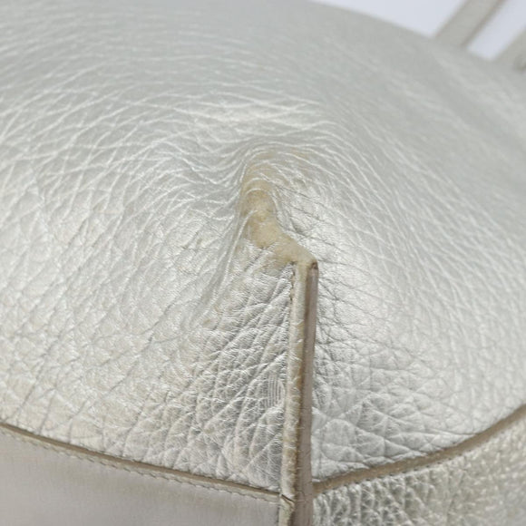 Chloe Tote Bag Leather Silver Auth BA10228