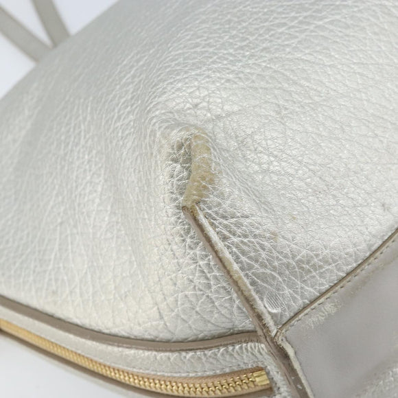 Chloe Tote Bag Leather Silver Auth BA10228