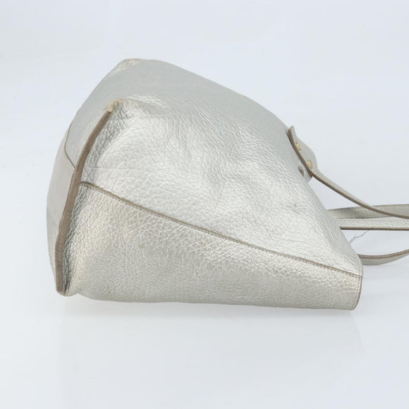 Chloe Tote Bag Leather Silver Auth BA10228