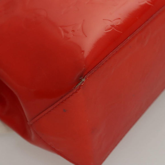LOUIS VUITTON Monogram Vernis Reade PM Hand Bag Red Rouge M91088 LV Auth BA1023