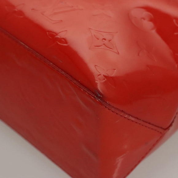 LOUIS VUITTON Monogram Vernis Reade PM Hand Bag Red Rouge M91088 LV Auth BA1023