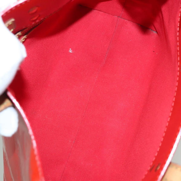 LOUIS VUITTON Monogram Vernis Reade PM Hand Bag Red Rouge M91088 LV Auth BA1023