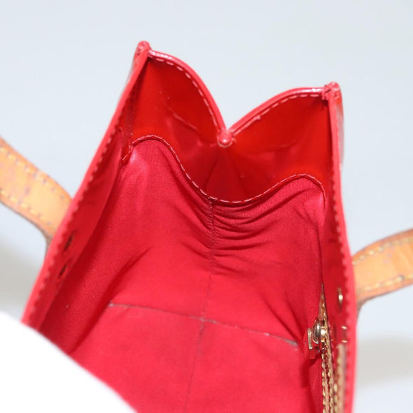 LOUIS VUITTON Monogram Vernis Reade PM Hand Bag Red Rouge M91088 LV Auth BA1023