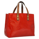 LOUIS VUITTON Monogram Vernis Reade PM Hand Bag Red Rouge M91088 LV Auth BA1023-1