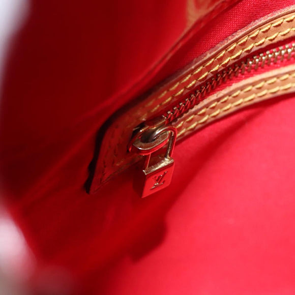 LOUIS VUITTON Monogram Vernis Reade PM Hand Bag Red Rouge M91088 LV Auth BA1023