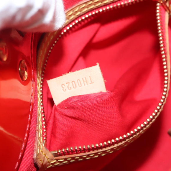 LOUIS VUITTON Monogram Vernis Reade PM Hand Bag Red Rouge M91088 LV Auth BA1023