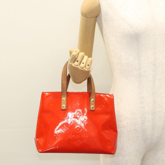 LOUIS VUITTON Monogram Vernis Reade PM Hand Bag Red Rouge M91088 LV Auth BA1023