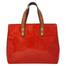 LOUIS VUITTON Monogram Vernis Reade PM Hand Bag Red Rouge M91088 LV Auth BA1023-13