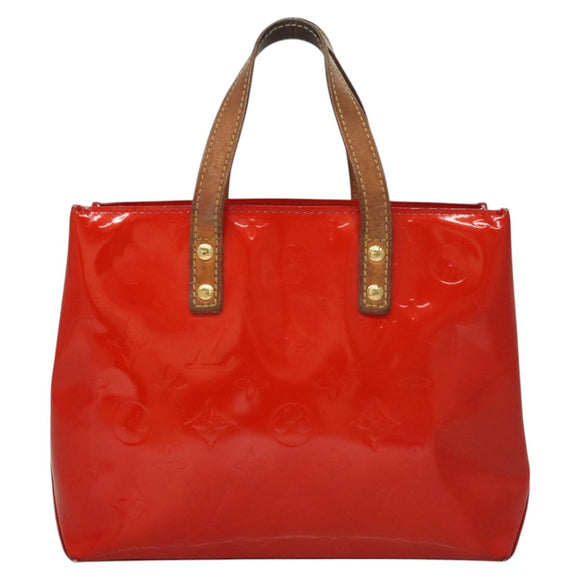LOUIS VUITTON Monogram Vernis Reade PM Hand Bag Red Rouge M91088 LV Auth BA1023