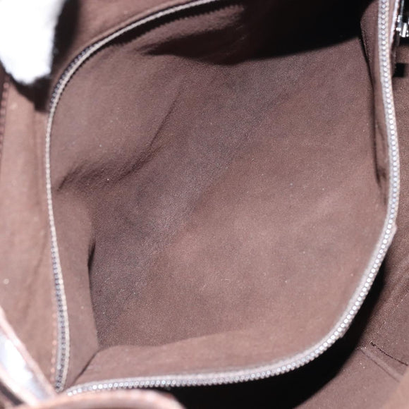 Salvatore Ferragamo Hand Bag Suede Brown Silver Auth BA10230