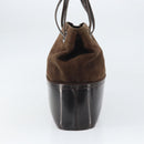 Salvatore Ferragamo Hand Bag Suede Brown Silver Auth BA10230-4