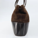 Salvatore Ferragamo Hand Bag Suede Brown Silver Auth BA10230-5