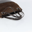 Salvatore Ferragamo Hand Bag Suede Brown Silver Auth BA10230-7