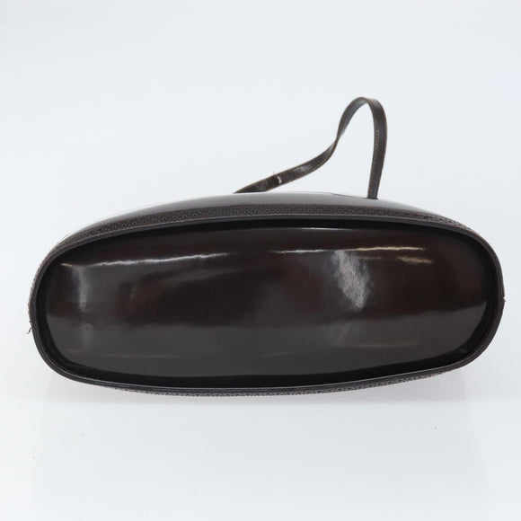 Salvatore Ferragamo Hand Bag Suede Brown Silver Auth BA10230