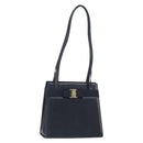 Salvatore Ferragamo Shoulder Bag Leather Navy Gold Auth BA10232-1