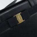 Salvatore Ferragamo Shoulder Bag Leather Navy Gold Auth BA10232-17