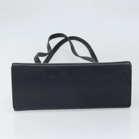 Salvatore Ferragamo Shoulder Bag Leather Navy Gold Auth BA10232