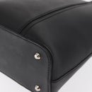 BURBERRY Hand Bag Leather Black Silver Auth BA10233-13