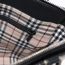 BURBERRY Hand Bag Leather Black Silver Auth BA10233-19