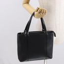 BURBERRY Hand Bag Leather Black Silver Auth BA10233-21
