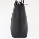 BURBERRY Hand Bag Leather Black Silver Auth BA10233-5