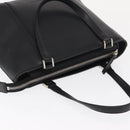 BURBERRY Hand Bag Leather Black Silver Auth BA10233-6