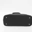 BURBERRY Hand Bag Leather Black Silver Auth BA10233-9