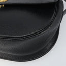 Christian Dior Shoulder Bag Leather Black Gold Auth BA10234-9