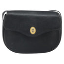 Christian Dior Shoulder Bag Leather Black Gold Auth BA10234-13