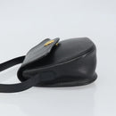 Christian Dior Shoulder Bag Leather Black Gold Auth BA10234-4