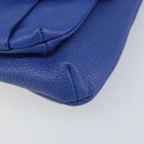 MCM Chain Shoulder Bag Leather Blue Gold Auth BA10236V-10