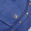 MCM Chain Shoulder Bag Leather Blue Gold Auth BA10236V-14