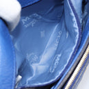 MCM Chain Shoulder Bag Leather Blue Gold Auth BA10236V-21