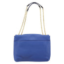 MCM Chain Shoulder Bag Leather Blue Gold Auth BA10236V-3