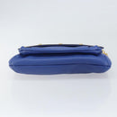 MCM Chain Shoulder Bag Leather Blue Gold Auth BA10236V-9