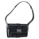 Salvatore Ferragamo Shoulder Bag Patent leather Black Silver Auth BA10238-1