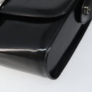 Salvatore Ferragamo Shoulder Bag Patent leather Black Silver Auth BA10238-10