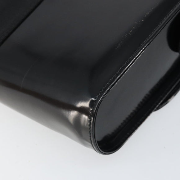 Salvatore Ferragamo Shoulder Bag Patent leather Black Silver Auth BA10238