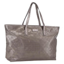 GUCCI GG Implementation Tote Bag Gray Silver 231120 Auth BA10239-1