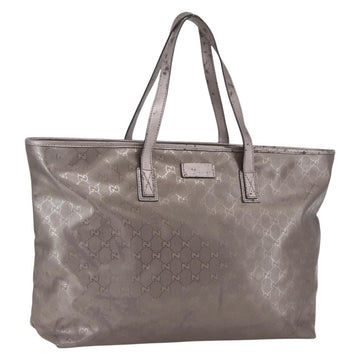 GUCCI GG Implementation Tote Bag Gray Silver 231120 Auth BA10239