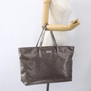 GUCCI GG Implementation Tote Bag Gray Silver 231120 Auth BA10239-23