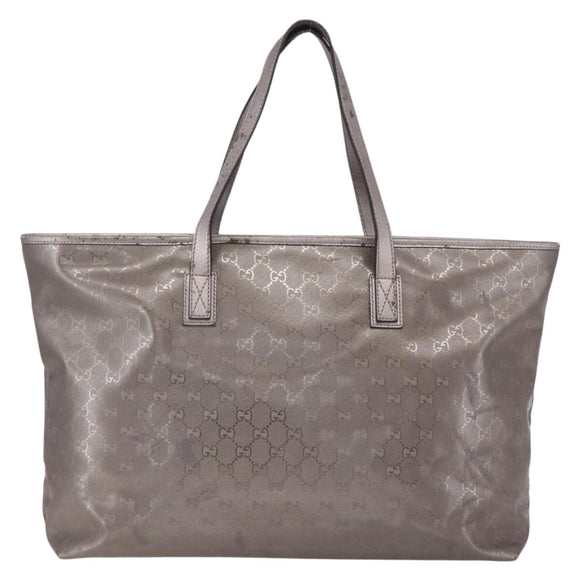 GUCCI GG Implementation Tote Bag Gray Silver 231120 Auth BA10239