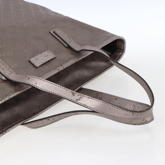 GUCCI GG Implementation Tote Bag Gray Silver 231120 Auth BA10239