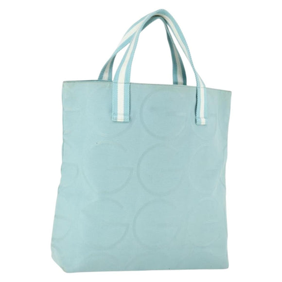 GUCCI Tote Bag Canvas Light Blue 123439 Auth BA10240