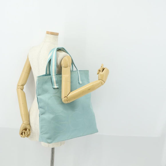 GUCCI Tote Bag Canvas Light Blue 123439 Auth BA10240