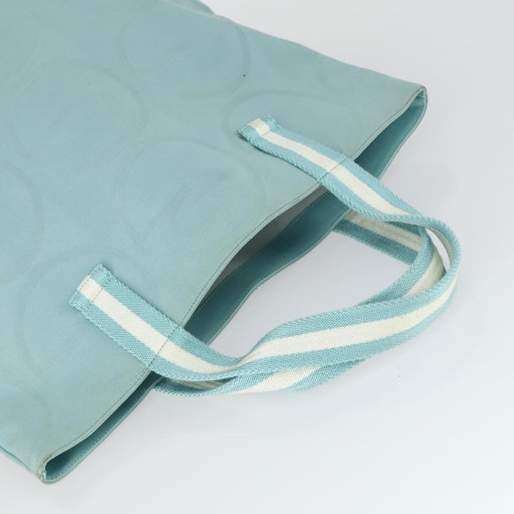 GUCCI Tote Bag Canvas Light Blue 123439 Auth BA10240