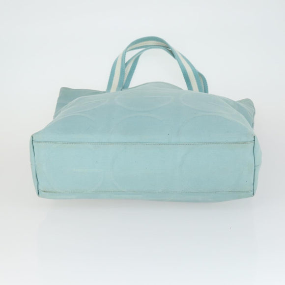 GUCCI Tote Bag Canvas Light Blue 123439 Auth BA10240