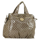 GUCCI GG Crystal Tote Bag Coated Canvas Beige Gold 197022 Auth BA10241-1
