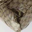 GUCCI GG Crystal Tote Bag Coated Canvas Beige Gold 197022 Auth BA10241-15